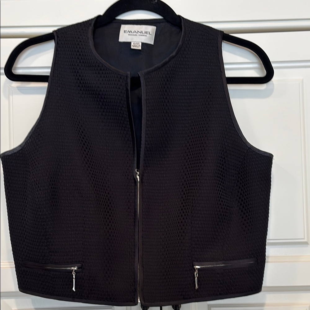 Emanuel Black Textured Vest